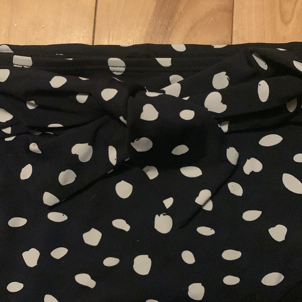 Ripzone Black White Polka Dot Bikini XS Tie Front Bow High Waist Tie Back - Picture 3 of 3